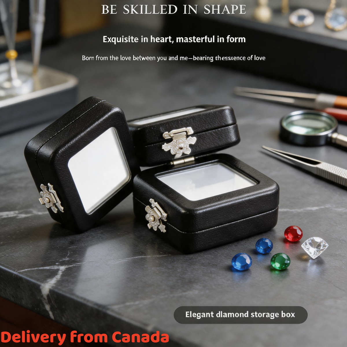 5PCS Gemstone Display Box for Loose Stones, Crystal Storage Case,stone box