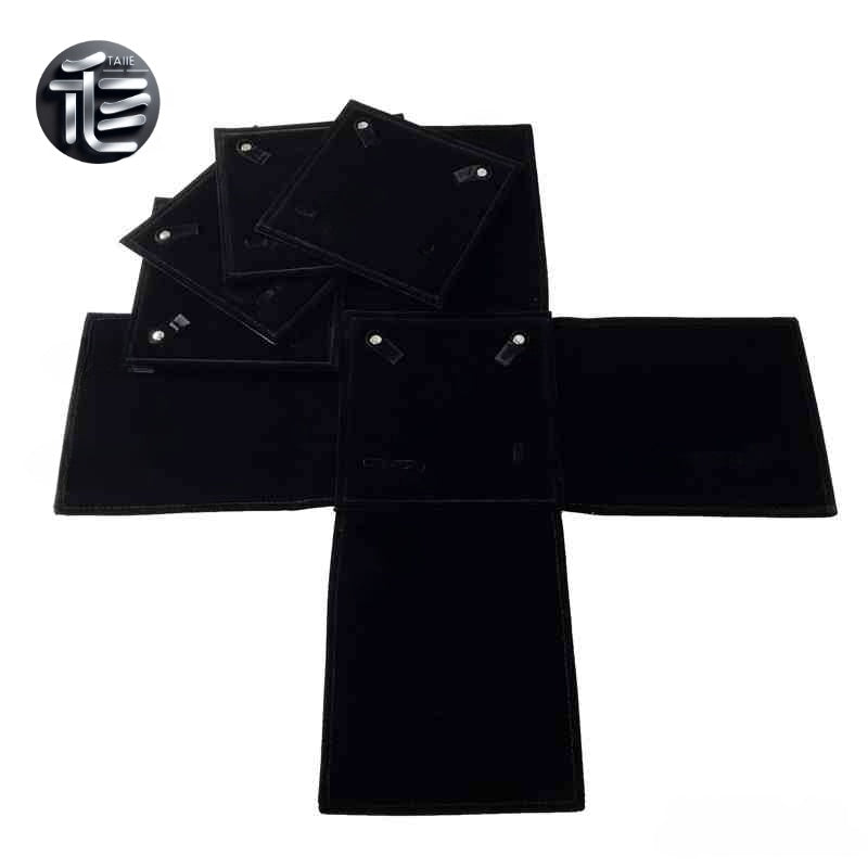 Foldable Velvet Jewelry Pouch, Roll Up Cloth Storage Bag for Earrings, TSA Travel Case