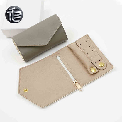PU Leather Jewelry Travel Case, Anti-Tangle Necklace Organizer Pouch, Compact Storage