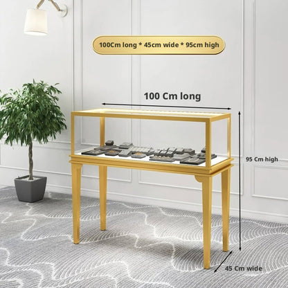 Glass Countertop Display Case for Jewelry Store Metal Showcase metal with paint Jewelry cabinet