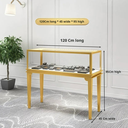 Glass Countertop Display Case for Jewelry Store Metal Showcase metal with paint Jewelry cabinet