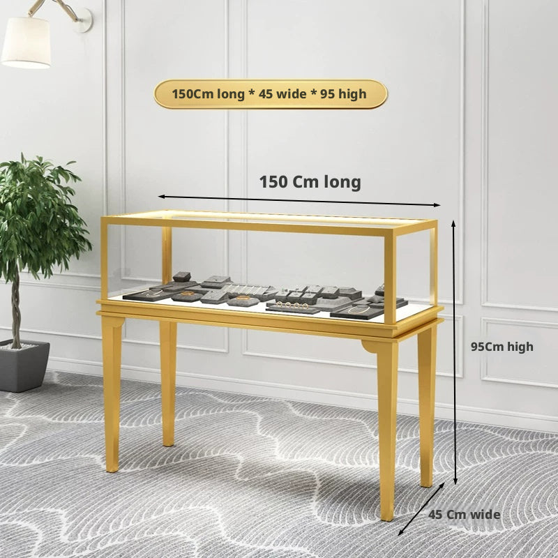 Glass Countertop Display Case for Jewelry Store Metal Showcase metal with paint Jewelry cabinet