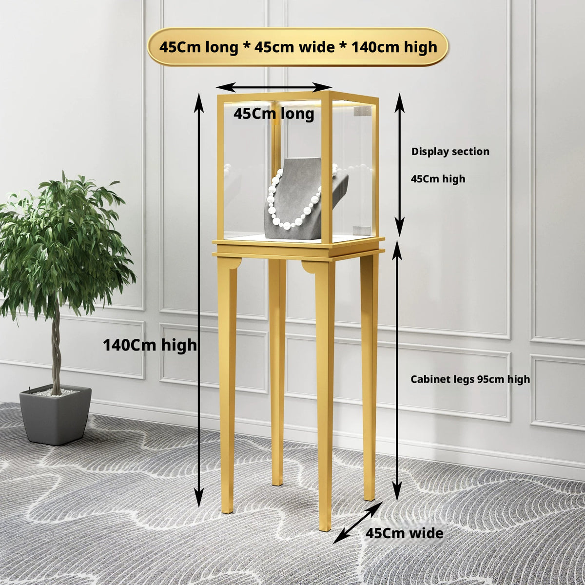 Glass Countertop Display Case for Jewelry Store Metal Showcase metal with paint Jewelry cabinet