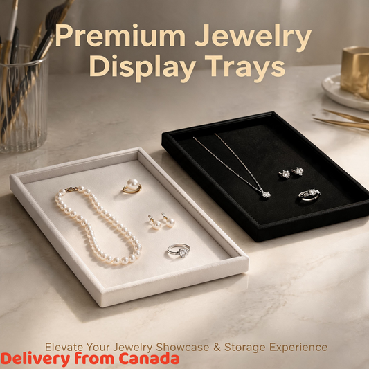 Velvet Jewelry Display Tray for Necklaces, Ring Showcase Organizer, Countertop Holder