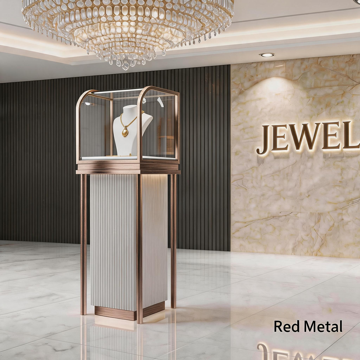 Stainless Steel Electroplated Jewelry Display Stand - Countertop Showcase Rack for Retail Stores Jewelry cabinet