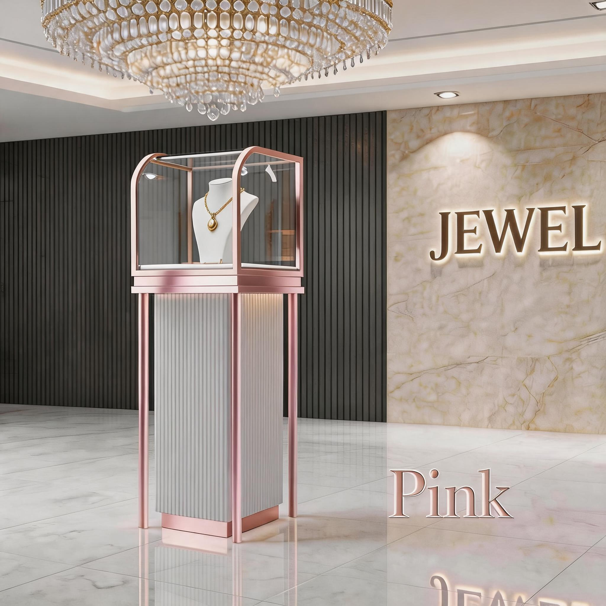 Stainless Steel Electroplated Jewelry Display Stand - Countertop Showcase Rack for Retail Stores Jewelry cabinet