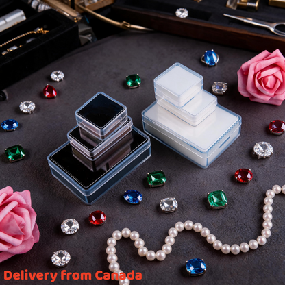 50PCS Small Plastic Gemstone Storage Box, Clear Cabochon Container for Rhinestones, Jewelry Making Organizer Case