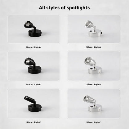 Freestanding LED Spotlight, Portable Display Light No Installation Needed, 360° Adjustable