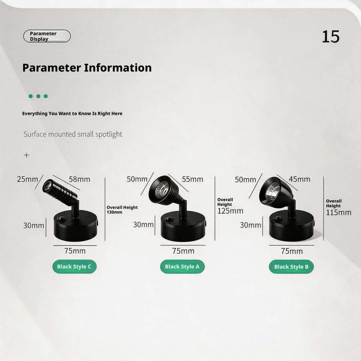 Freestanding LED Spotlight, Portable Display Light No Installation Needed, 360° Adjustable