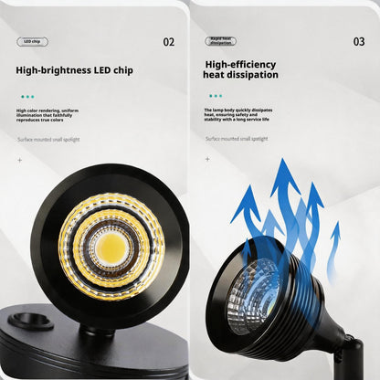 Freestanding LED Spotlight, Portable Display Light No Installation Needed, 360° Adjustable