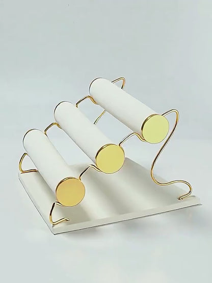 3 Tier Bracelet Holder Stand, Velvet Jewelry Display Rack for Bracelets Bangles Watches