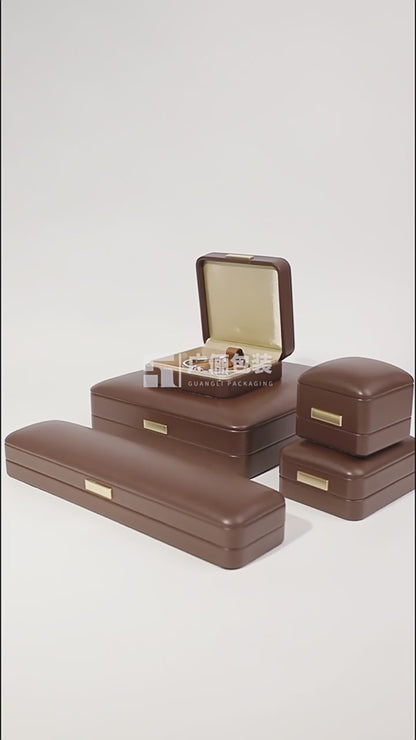 PU Leather Jewelry Box Ring Necklace Case Gift for Her Proposal Wedding