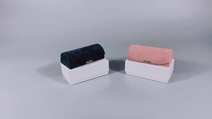 5pcs Velvet Ring Box Snap Button – Portable Travel Jewelry Case for Rings Earrings